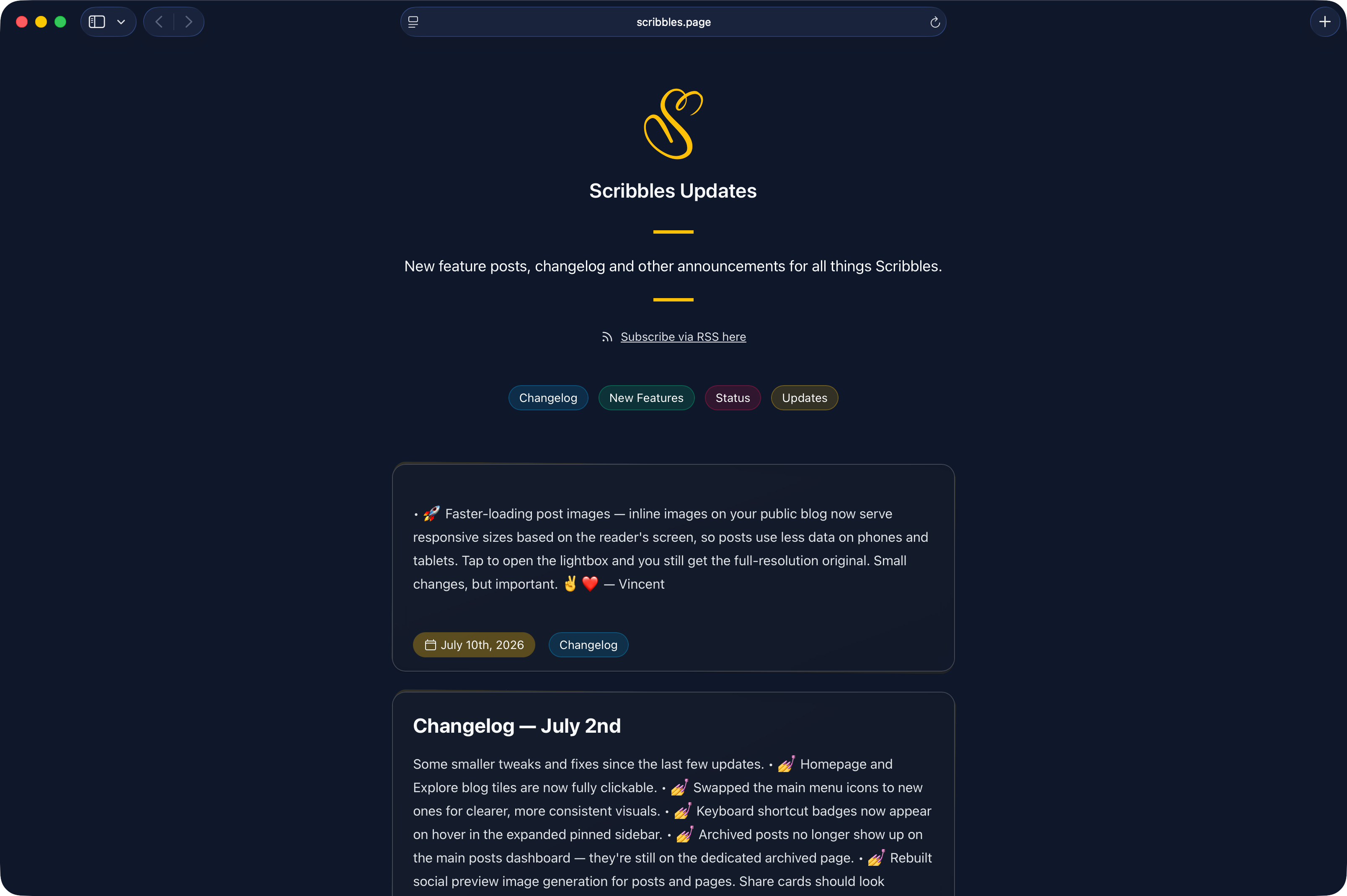 A calm public blog on Scribbles