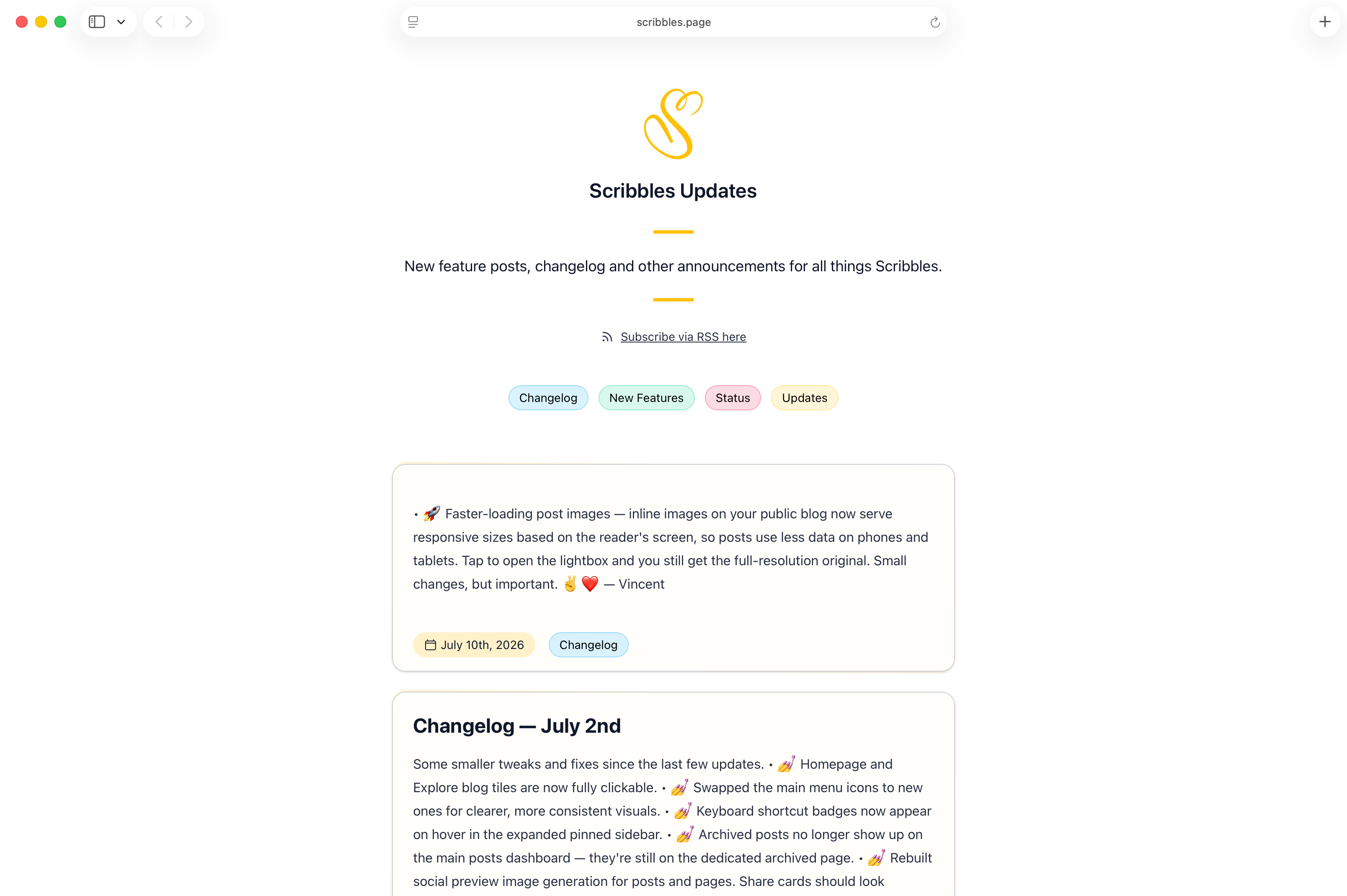 A calm public blog on Scribbles