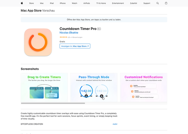 Mac App Store Screenshot Countdown Timer Pro (08.05.2025)