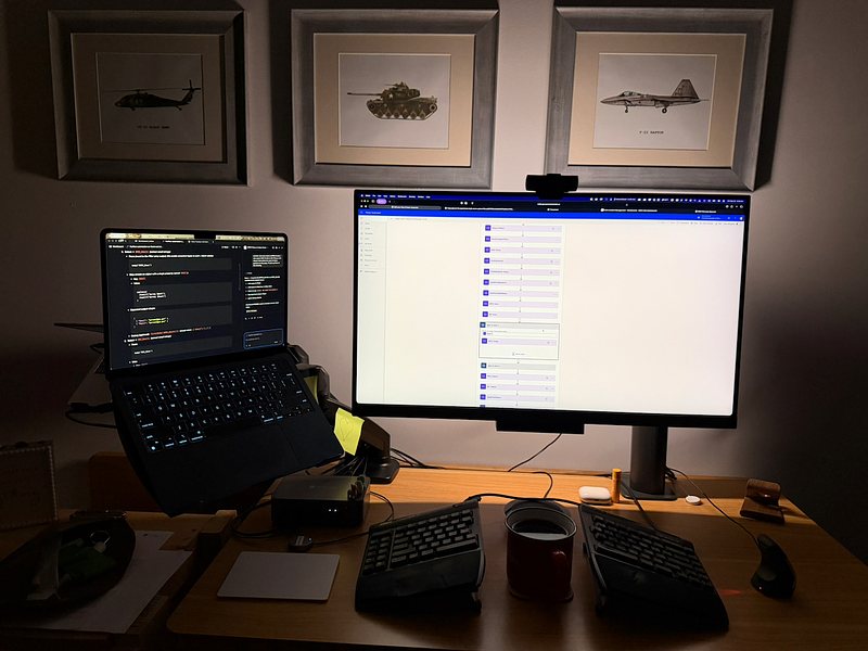 random shot of my current setup one early morning this past week