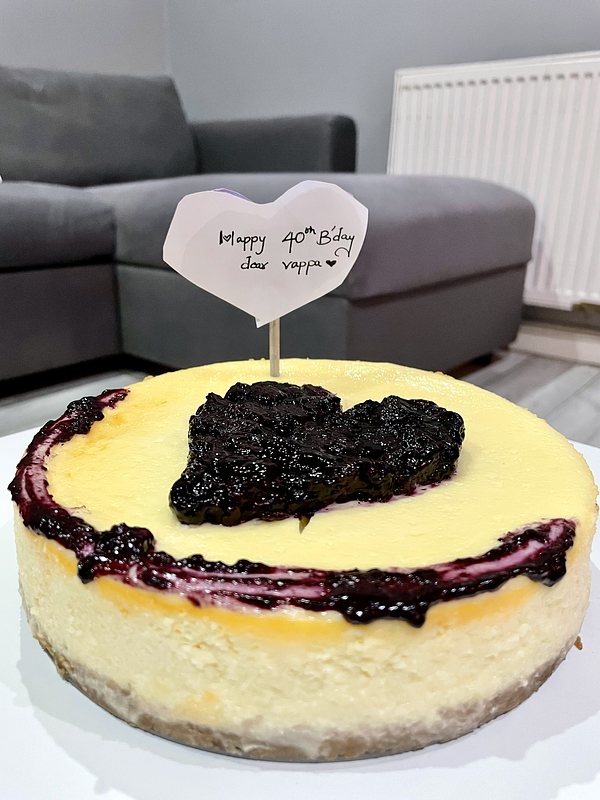 40th Birthday Blueberry Cheesecake