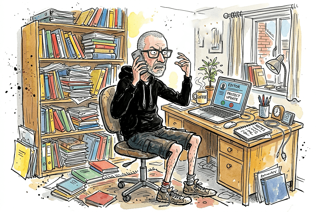 Andy on the call with 'the editor'