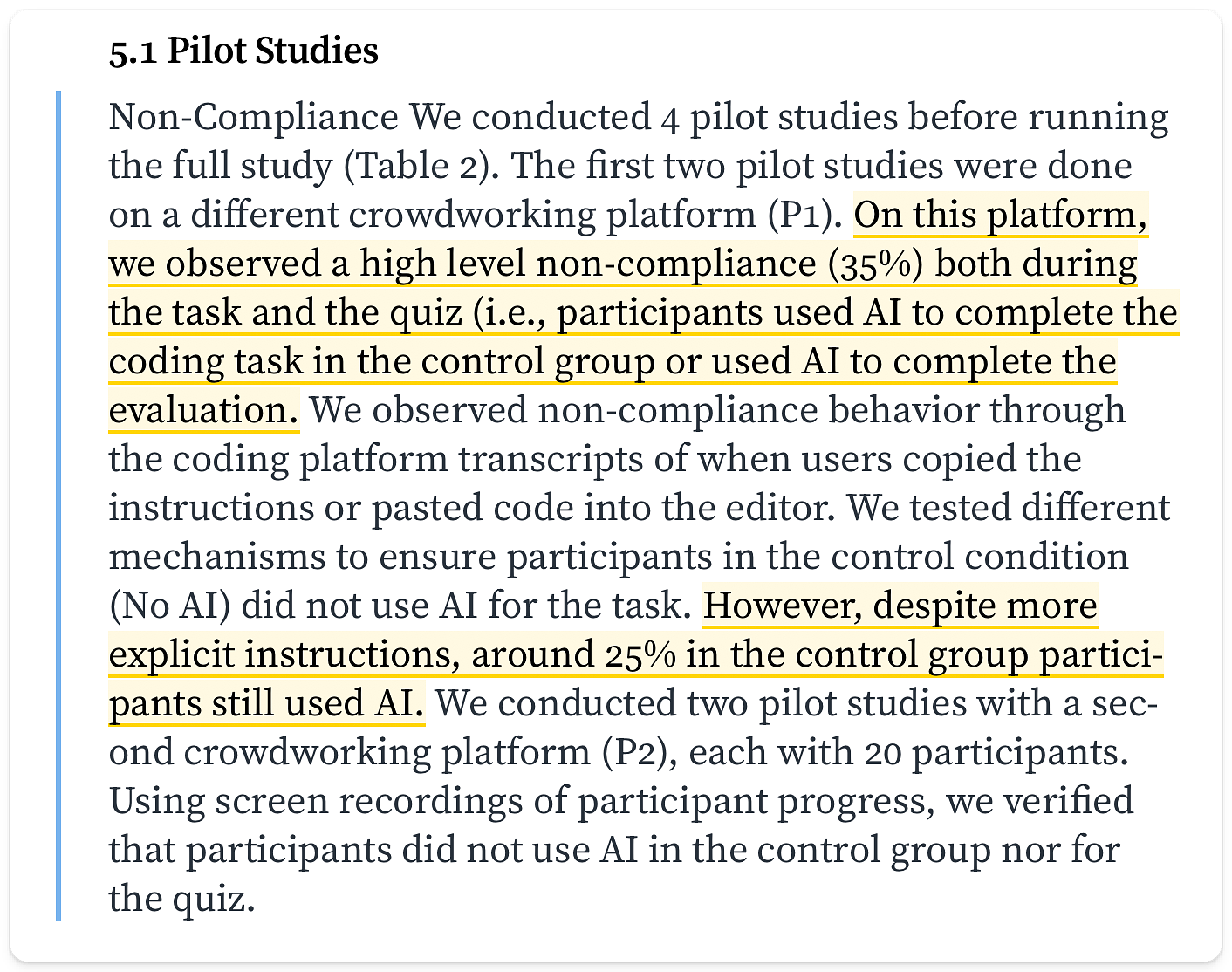Pilot Studies from the Anthropic Paper