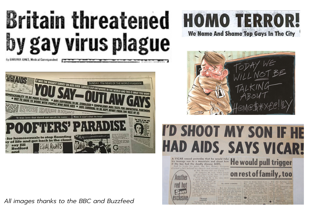 Archival media from the UK during the 1980s–1990s, illustrating the institutionalized moral panic surrounding homosexuality.