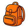 an orange rucksack