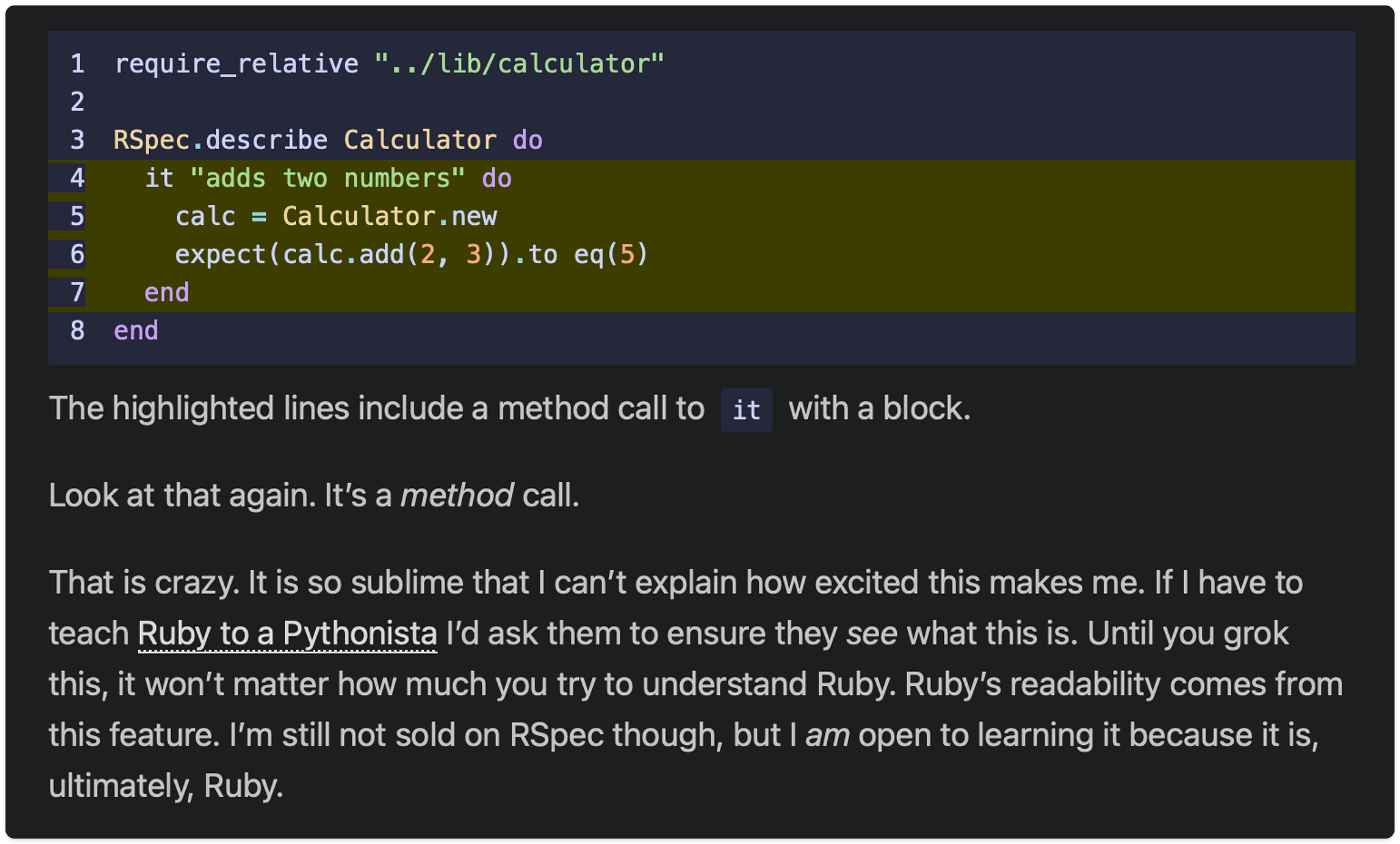 Quote about I got weirdly nostalgic looking back over Perl code, even though I never really wrote much Perl. In fact, I left a job in part because I wanted to do a project in Python and they wanted it in Perl. 
