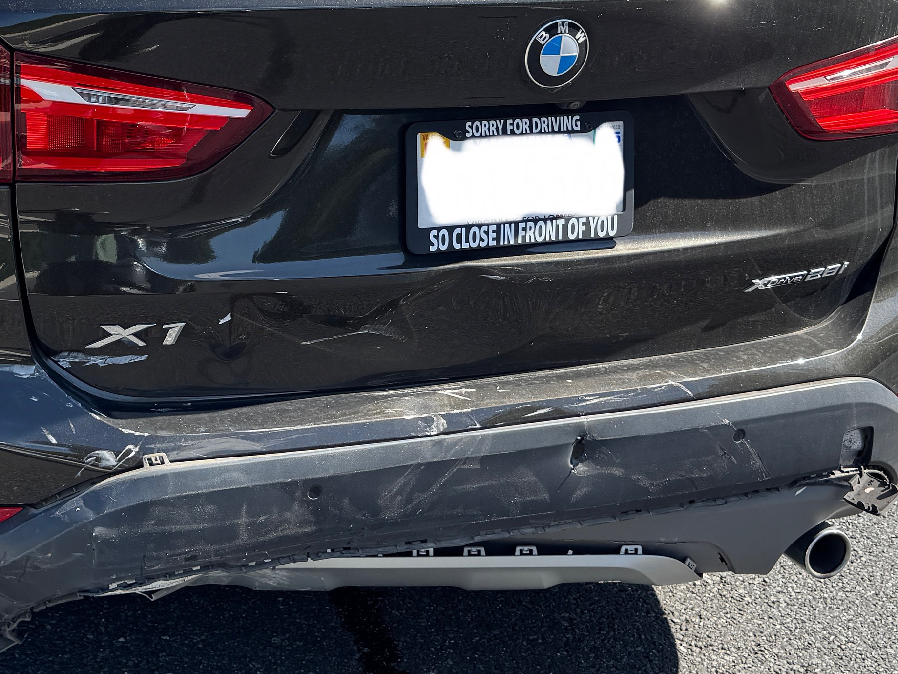 This was the extent of the damage to my car but still considered a total loss