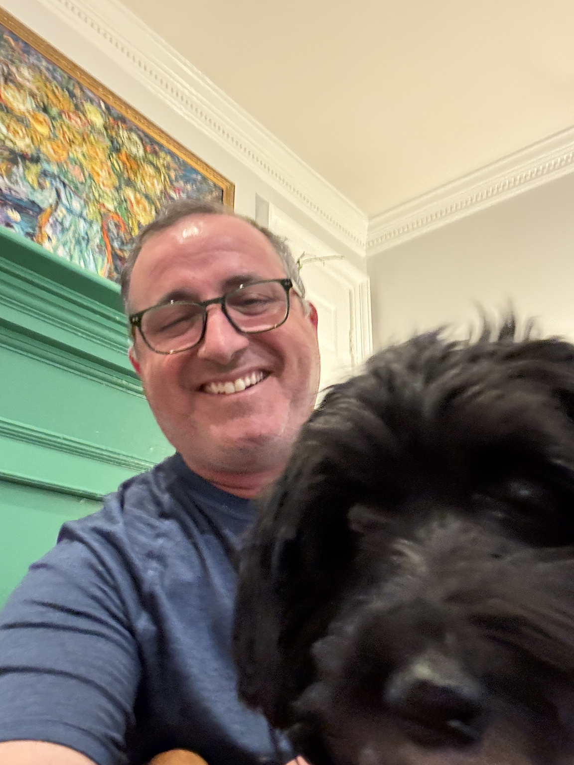 Rubi trying to get in the photo