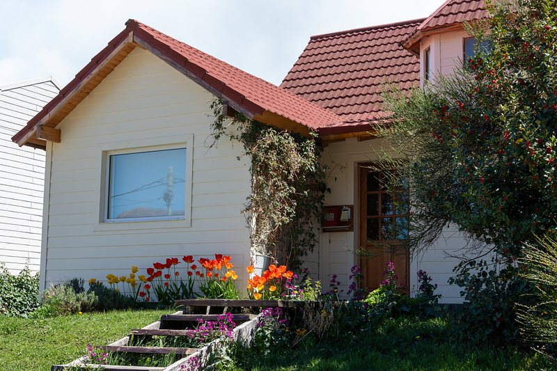pretty house with flowers