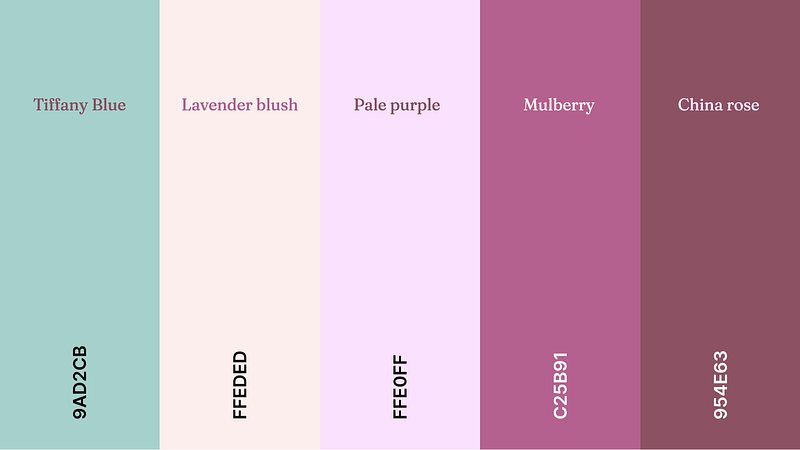 Color Pallette for Alison Cosmetics