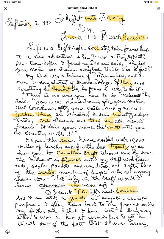 A beautiful journal entry he provided for me as a handwritten sample.