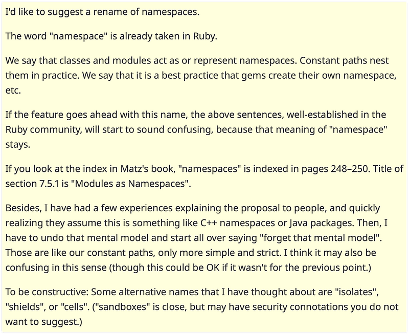 Renaming proposal for Namespace