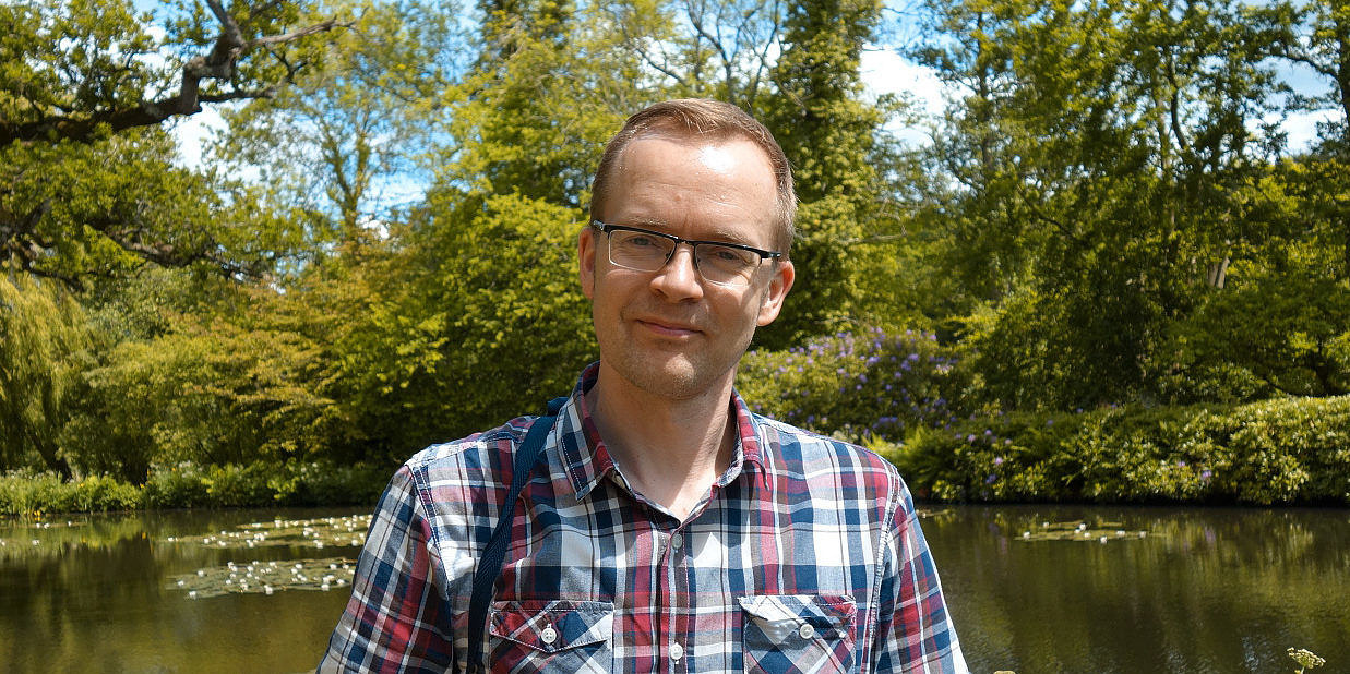 A rare decent photo of me, taken in the grounds of Scotney Castle, Kent, UK.