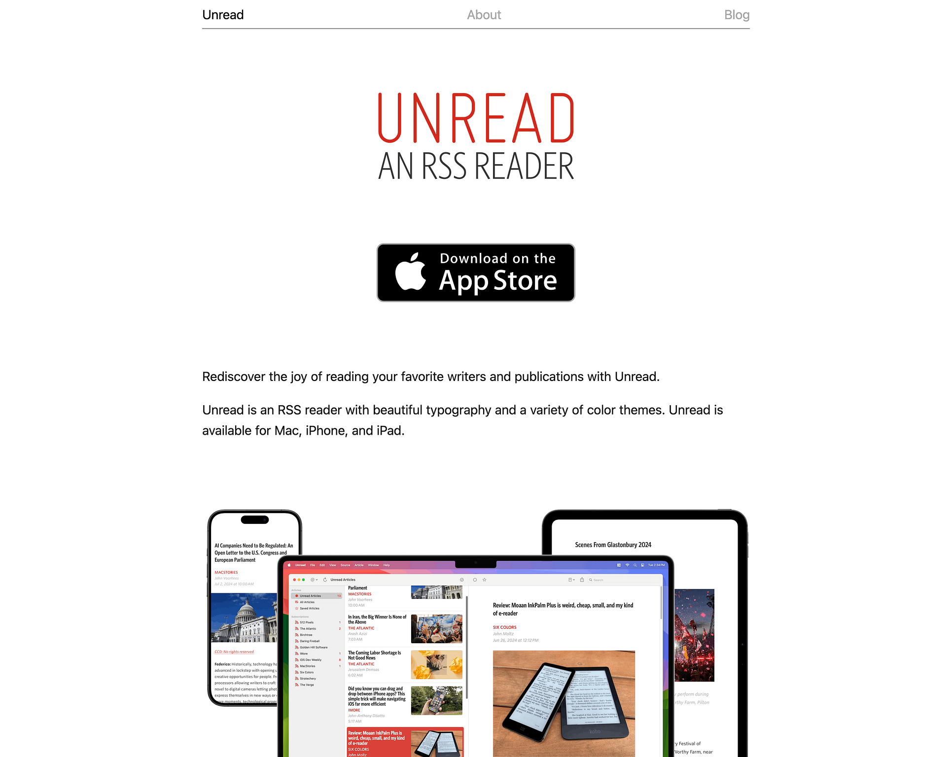 Unread Homepage Screenshot (2025-02-20)