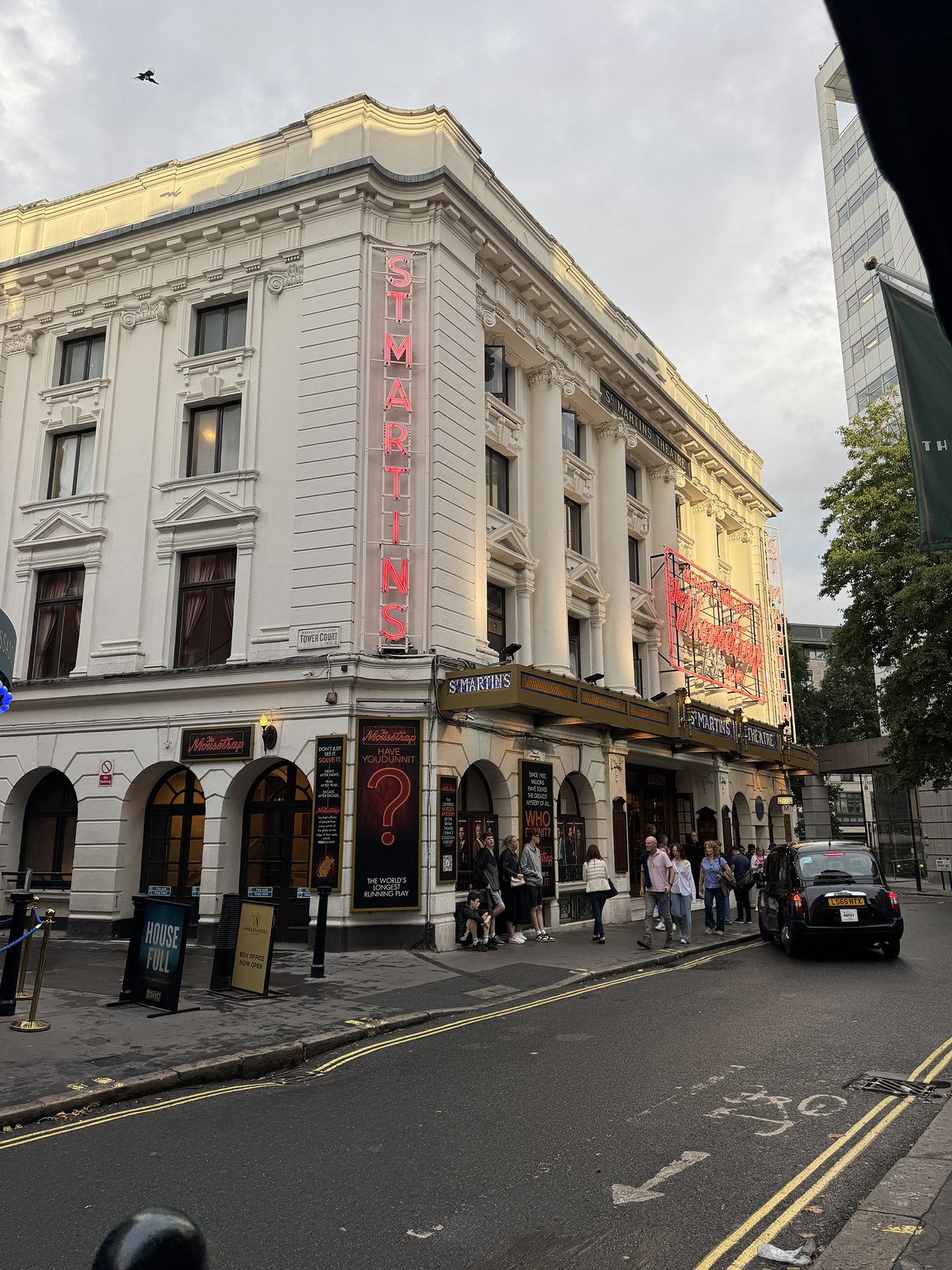 Visited the UK: sat in the Royal Box to watch Agatha Christie's The Mousetrap
