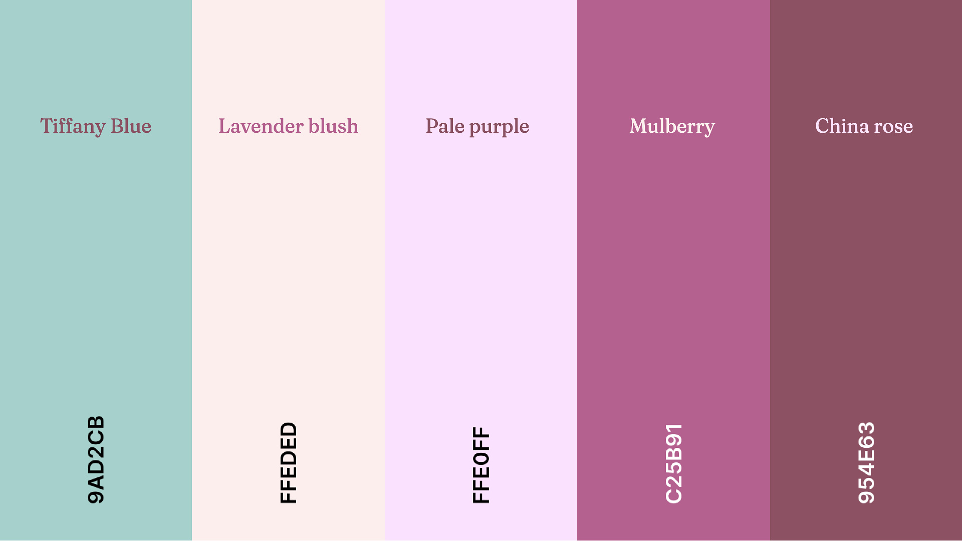 Color Pallette for Alison Cosmetics