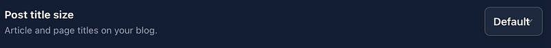 Screenshot of a new Scribbles blog option allowing the choice of post title sizes.