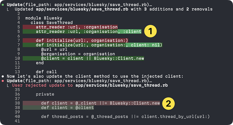 Claude Code changes keeping the memoized method and the attr_reader