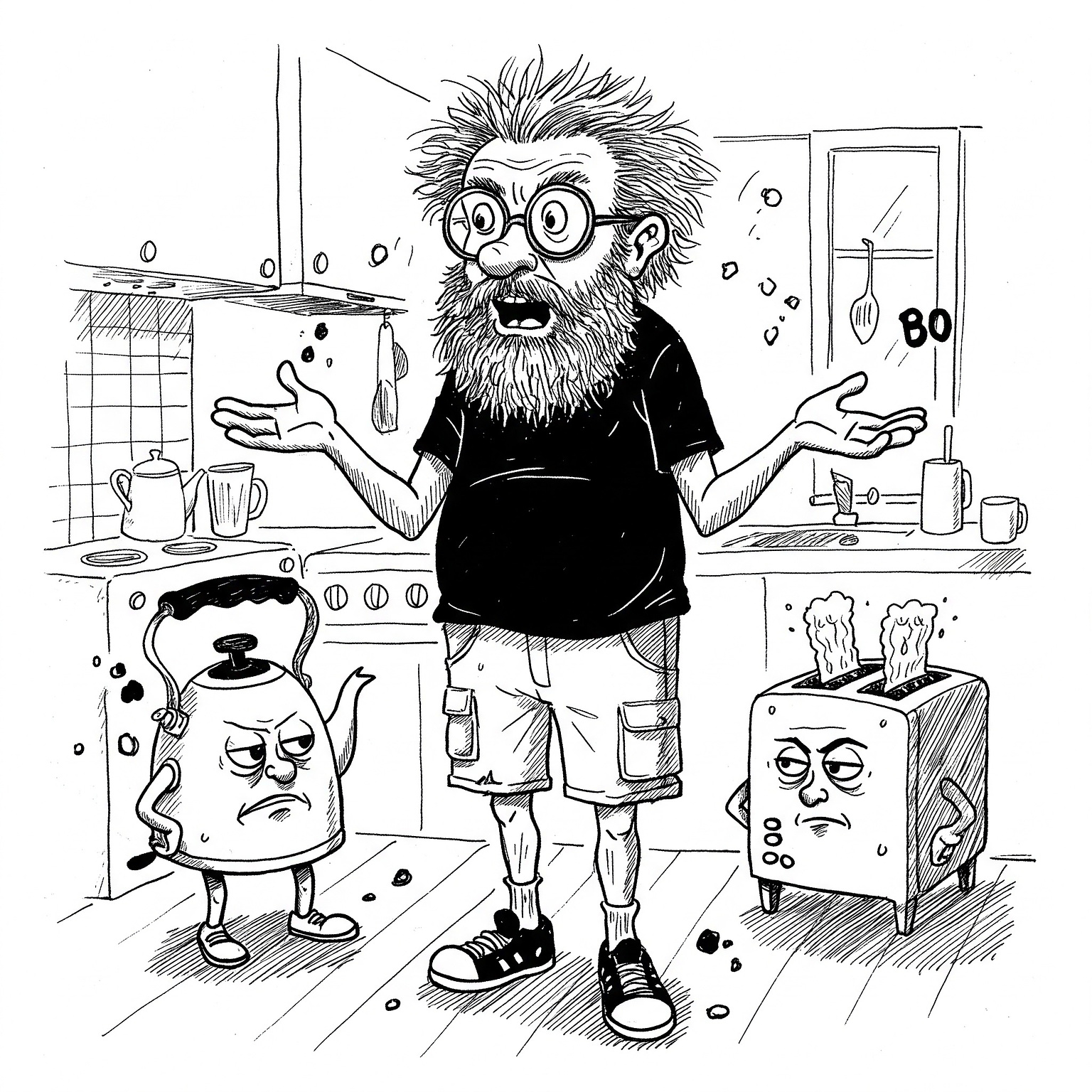 The kettle and toaster are not impressed