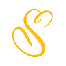 The letter S, in dark yellow, in a curvy handrawn style