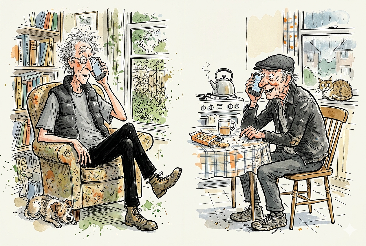 Bob and Joe on the phone 