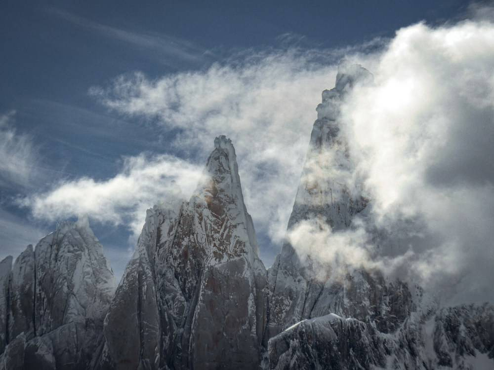Cloud Swirling around the Cerro Torre summits