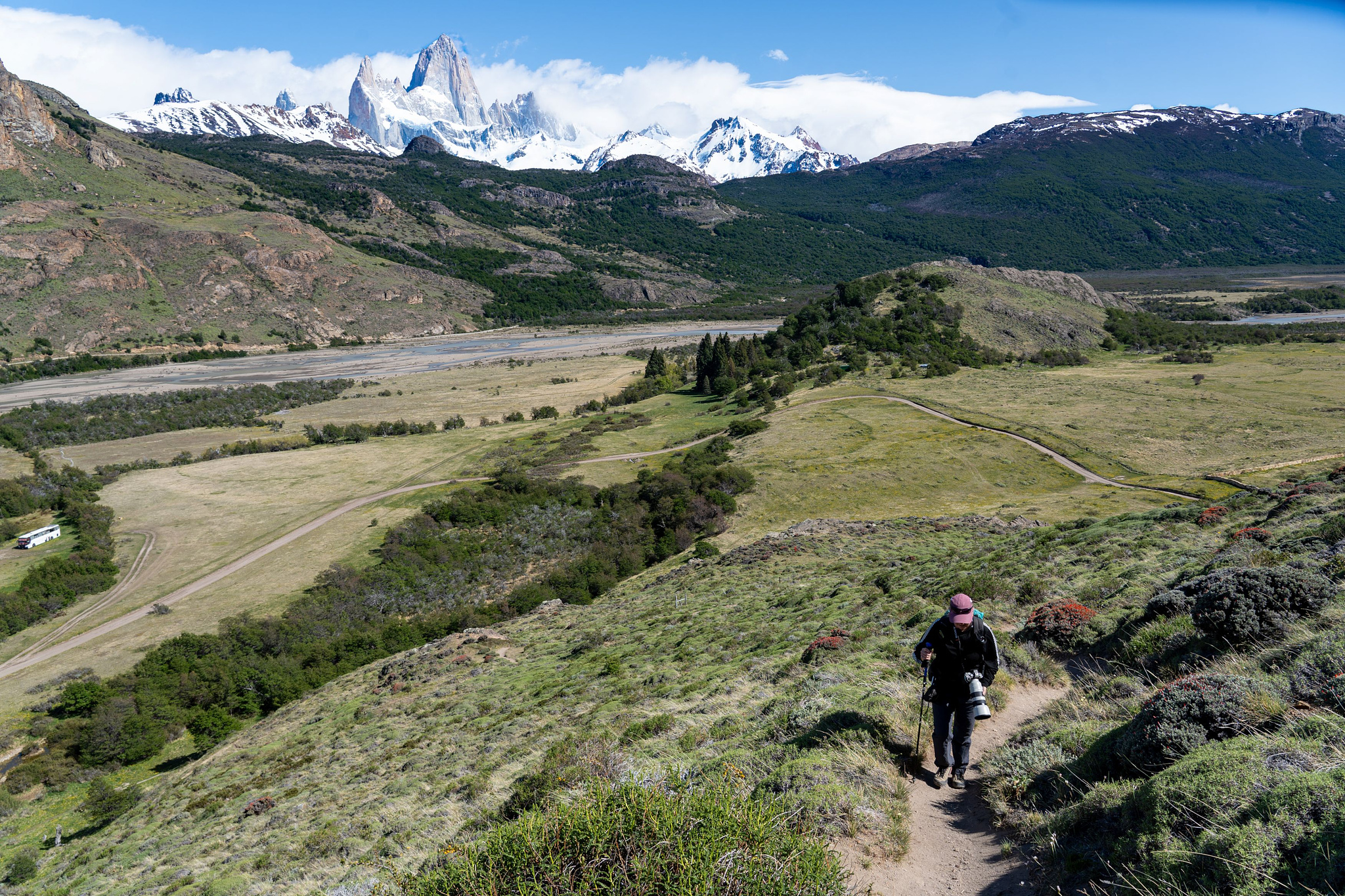 Ascending the track to the north of the summit 