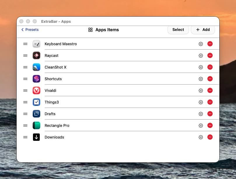 One of My Extra Bar Layouts