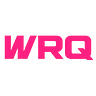 Lettere maiuscole WRQ in colore fucsia brillante su sfondo nero, con font spesso e geometrico.