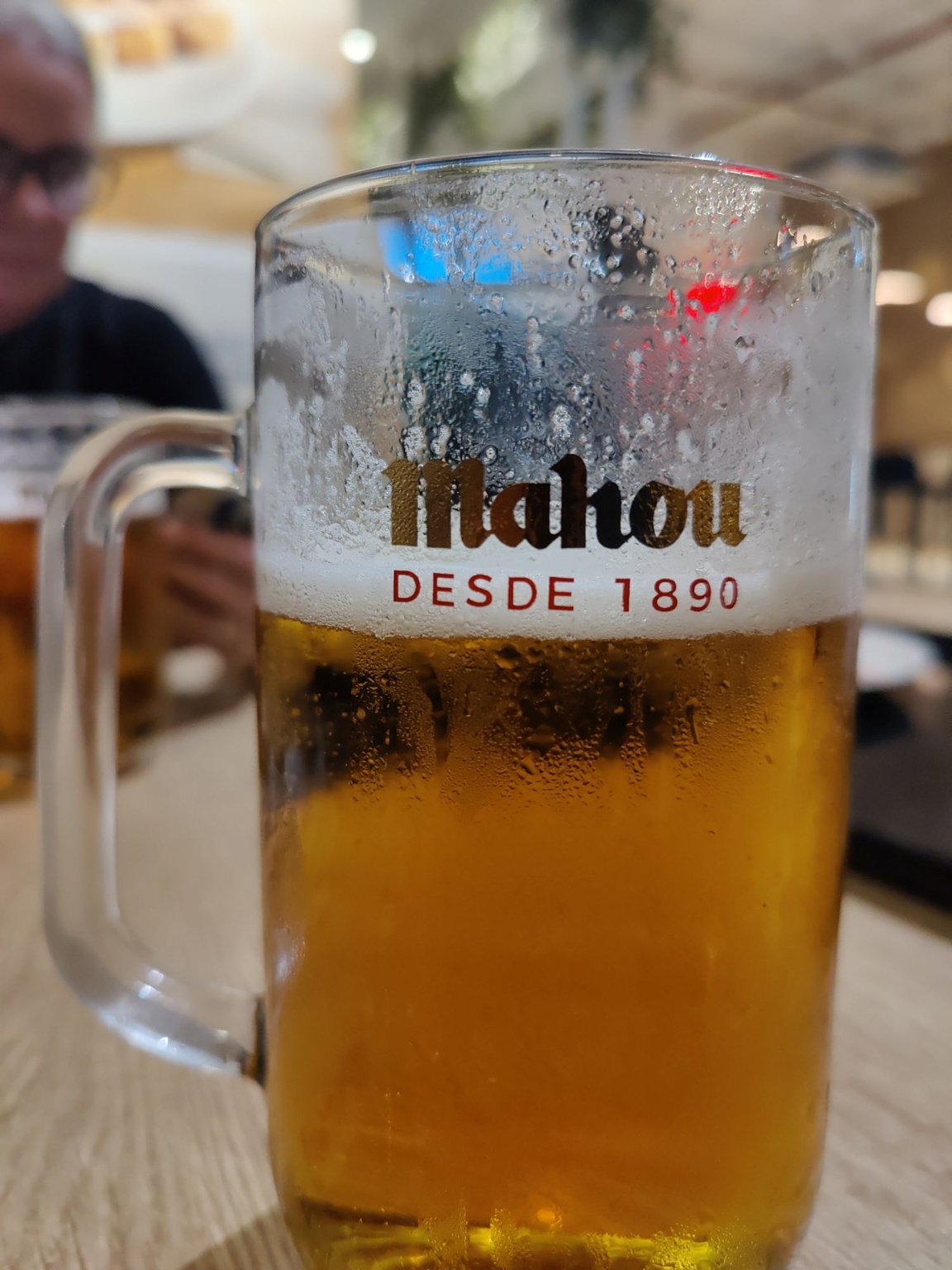 a long cool drink of Mahou beer