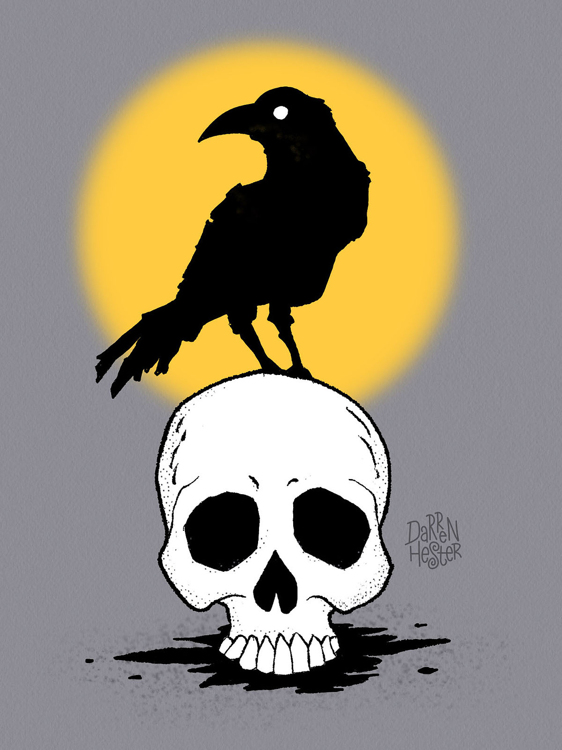 Crow on Skull