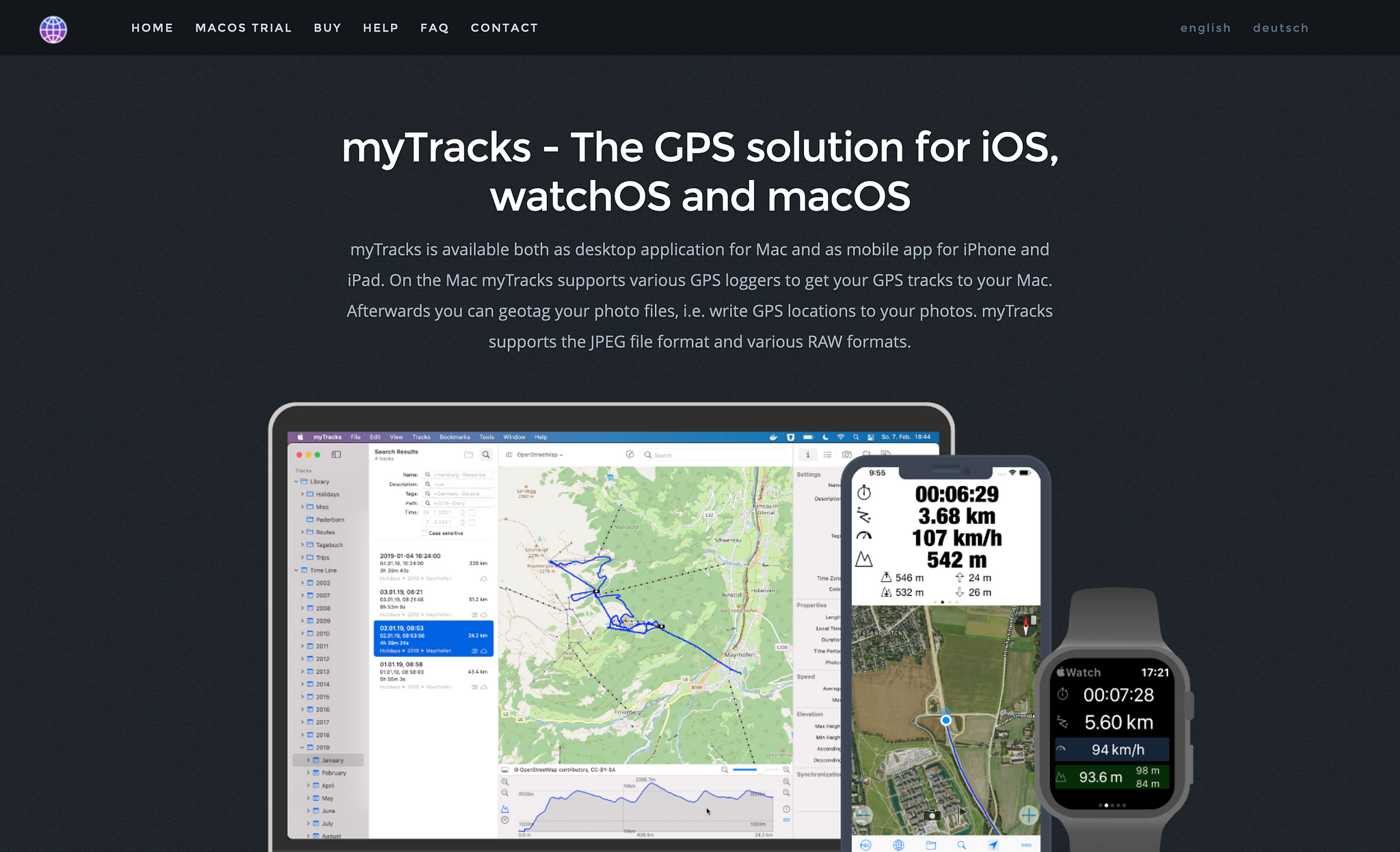 myTracks Homepage Screenshot (2024-05-29)