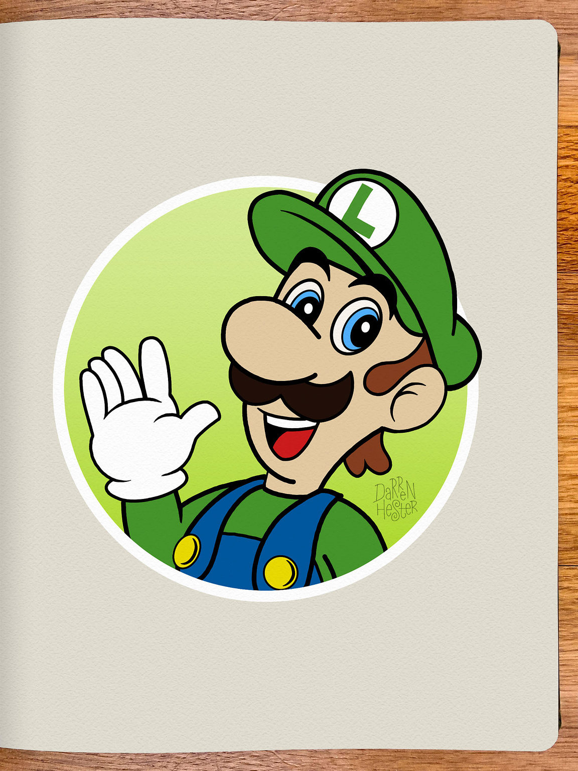 Illustration of Luigi, Mario's younger twin brother and sidekick.