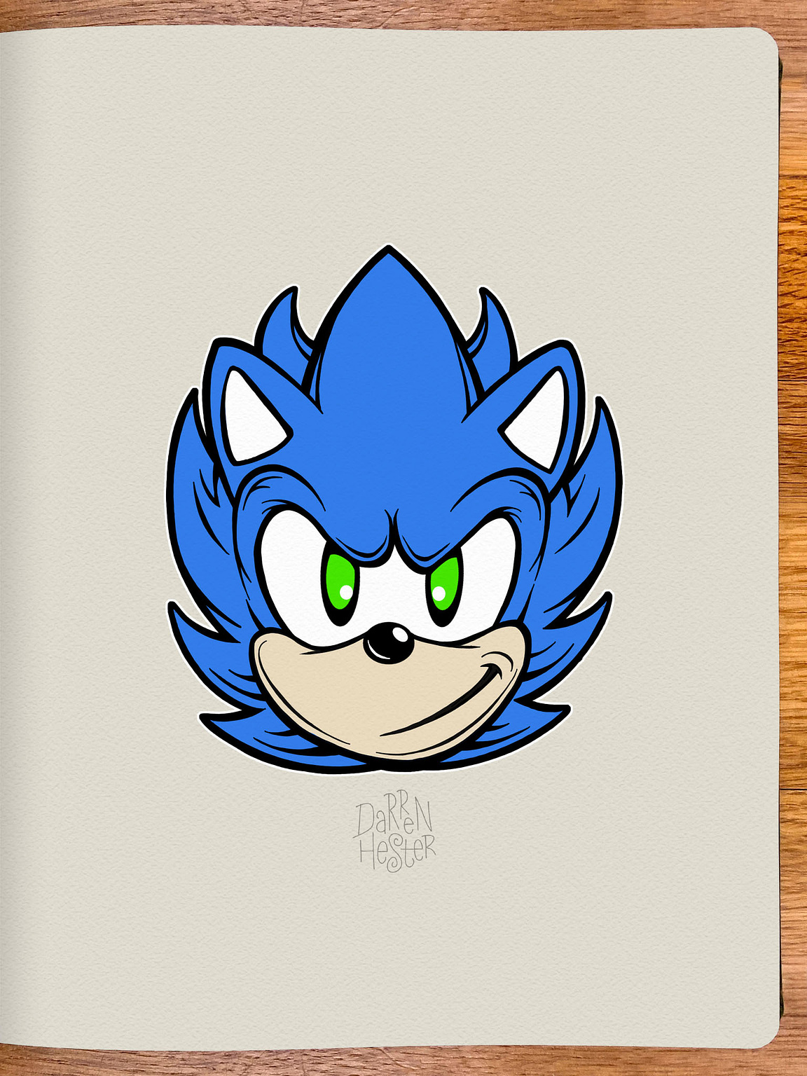  Illustration of Sonic the Hedgehog created using Linea Sketch and Photoshop.