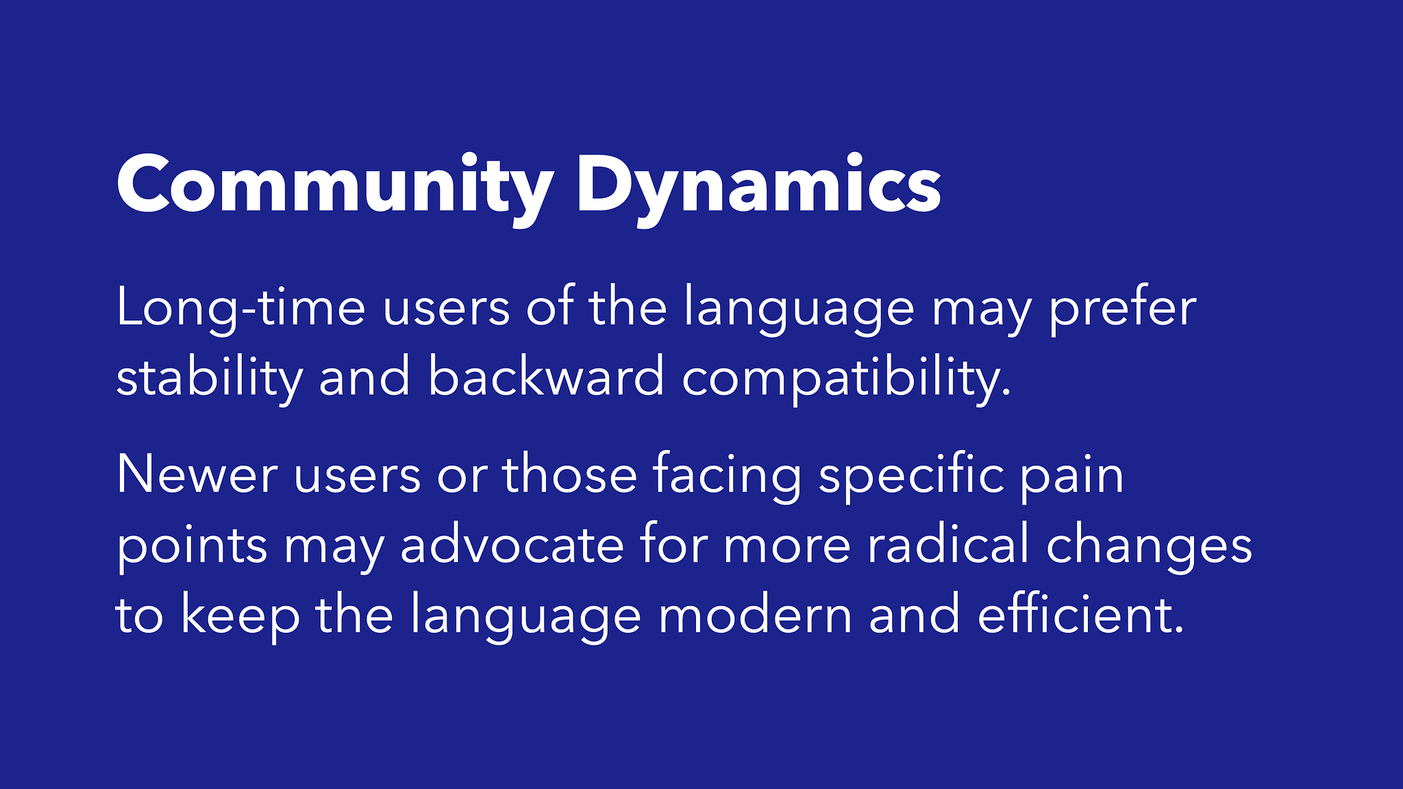 Community Dynamics