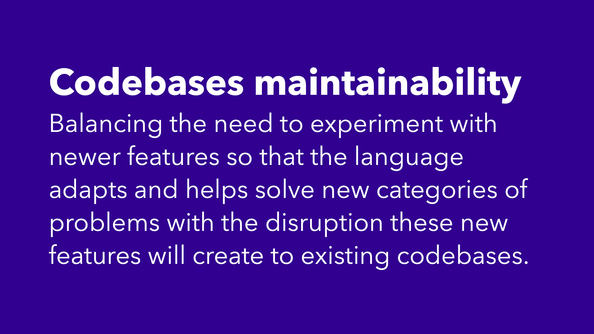 Codebases maintainability