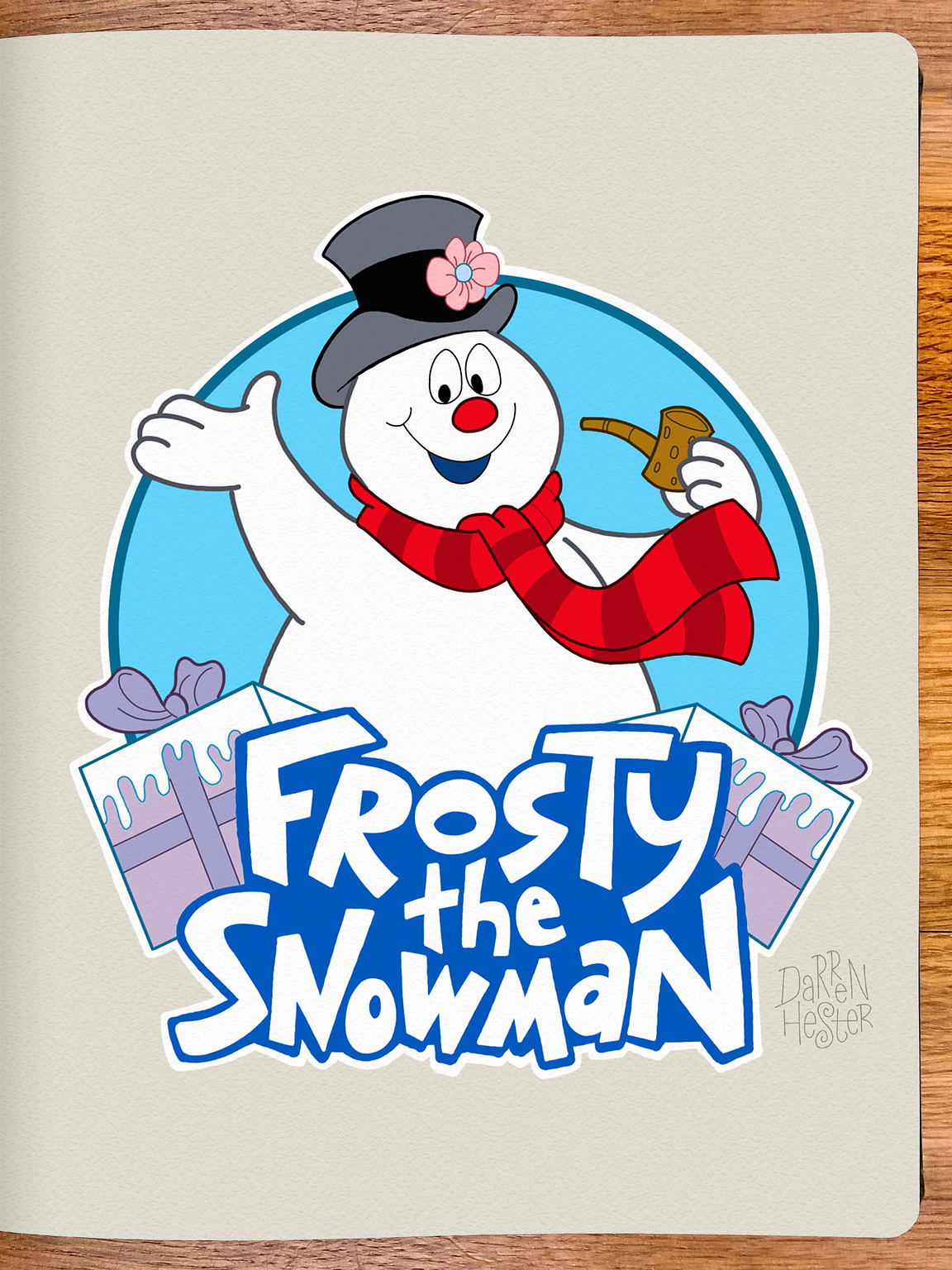 Frosty the Snowman illustration created with Linea Sketch.