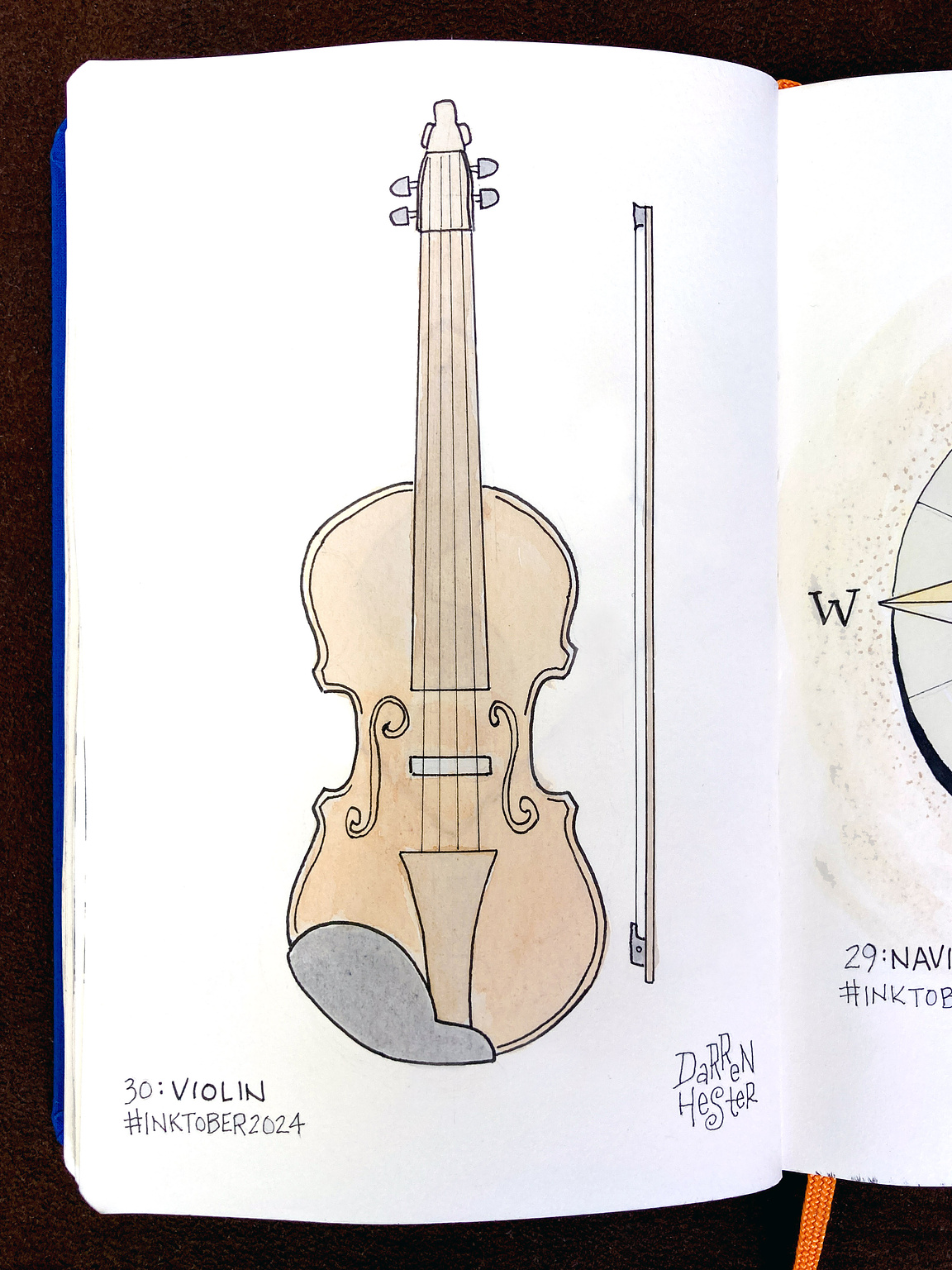 Sketch for Inktober 2024 prompt "Violin."