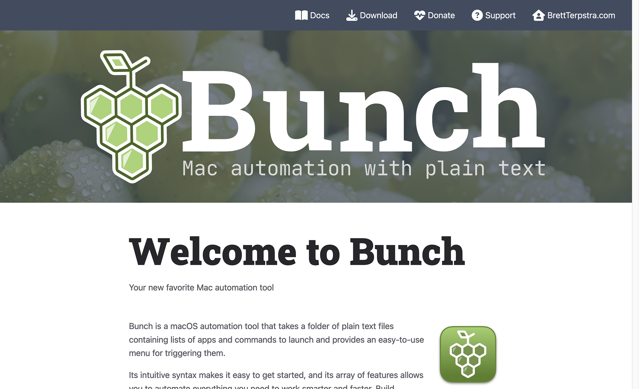 Bunch Homepage Screenshot (2024-06-12)