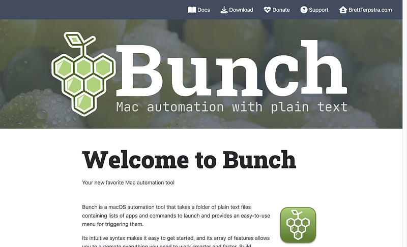Bunch Homepage Screenshot (2024-06-12)