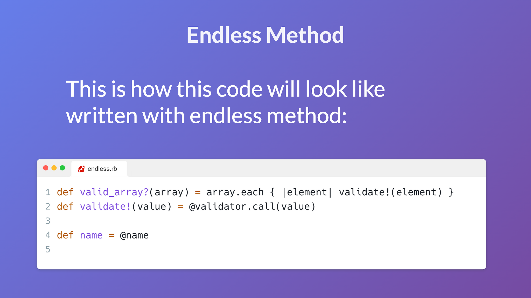 endless method examples