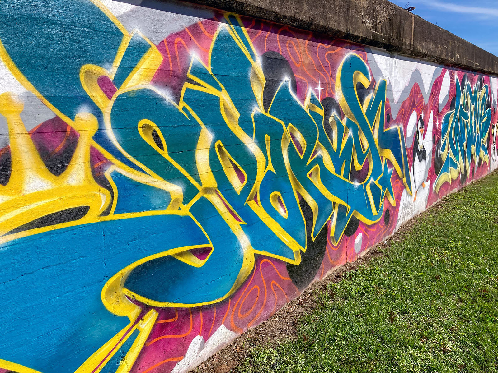 This long graffiti wall was painted earlier this year as part of Macon's annual Mural Festival.