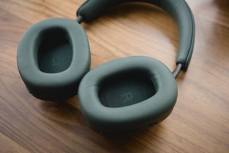 An interior view of the Px8's earcups, revealing the spacious design and angled drivers.
