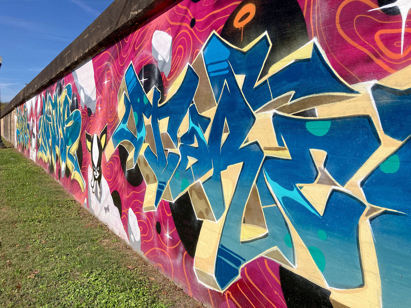 This long graffiti wall was painted earlier this year as part of Macon's annual Mural Festival.