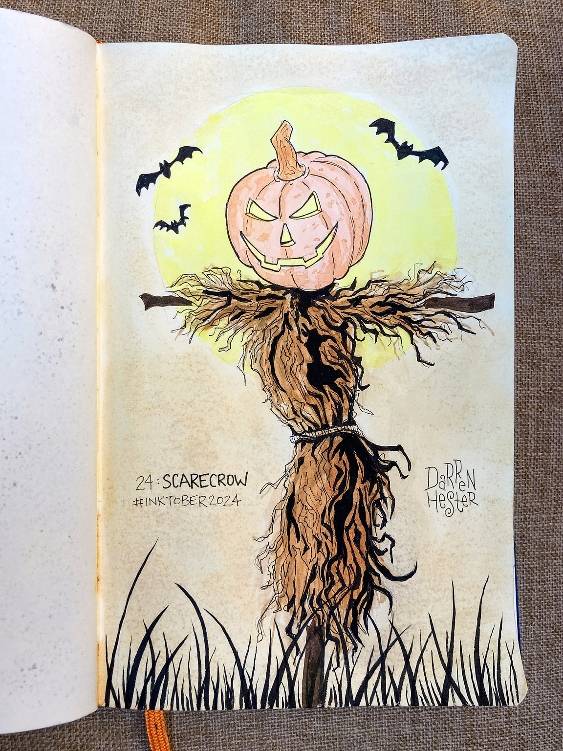 Sketch for Inktober 2024 prompt "Scarecrow."