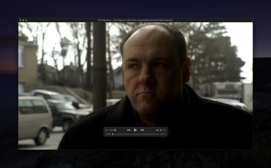 A scene from a YouTube video from the Sopranos