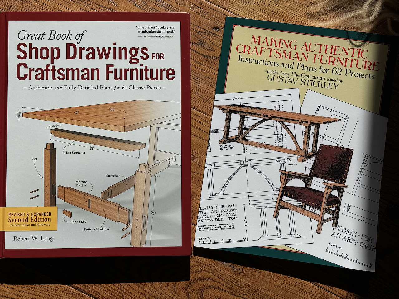 The two Craftsman furniture books I plan to use as guides and inspiration as I build my own furniture.