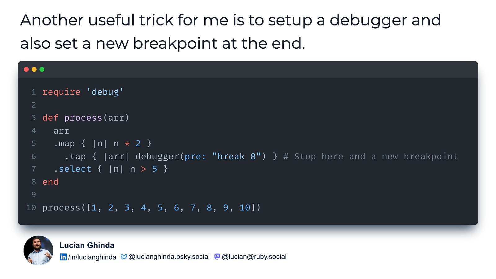 Setting a new breakpoint