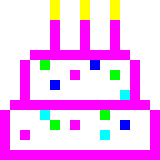 Pixelated Birthday Cake