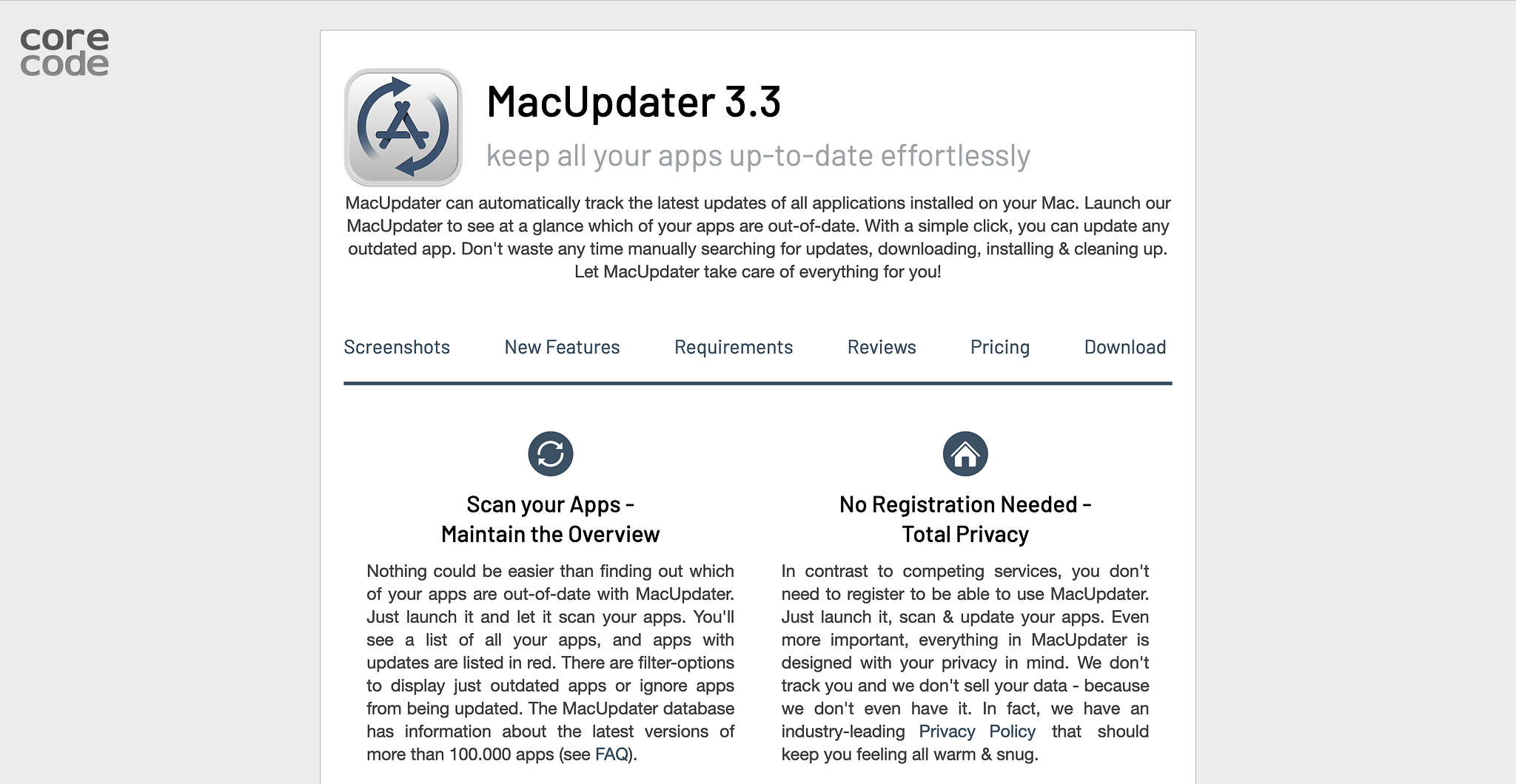 MacUpdater Homepage Screenshot (2024-05-04)